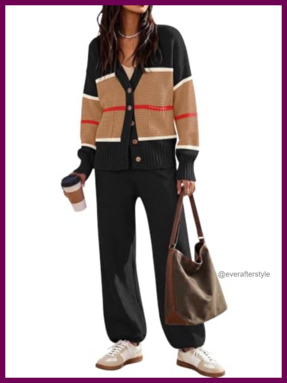 Women's 2-Piece Lounge Set Cardigan & Wide-Leg Pants Waffle Knit, Rayon